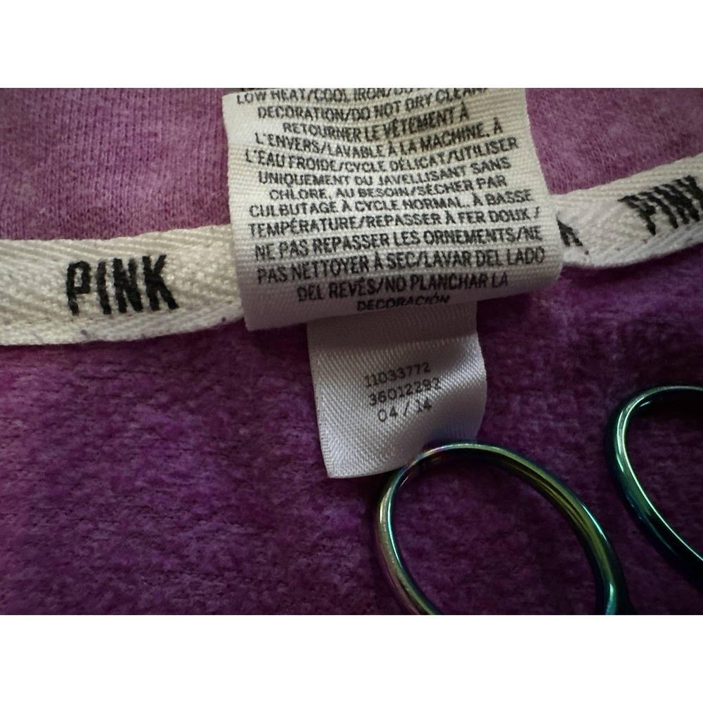 PINK Victoria's Secret Quarter Zip Pullover Sweatshirt Pink Women's Size Medium - Picture 8 of 14